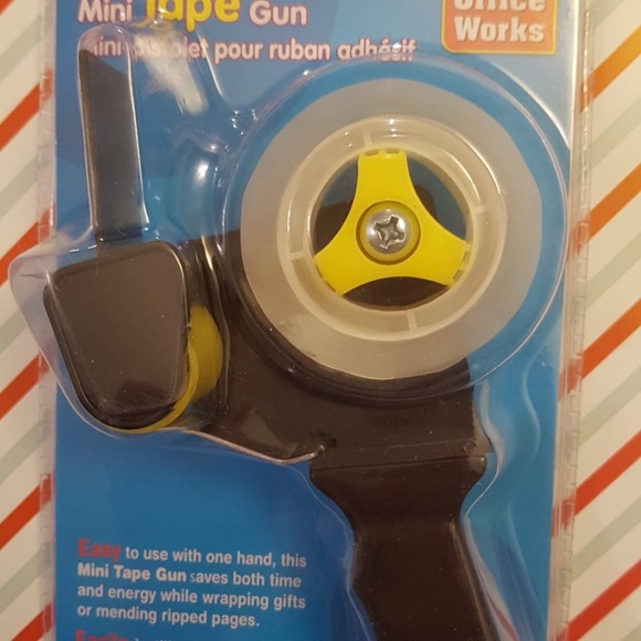 Office Works Office Mini Tape Gun Black Clear Tape Roll Poshmark
